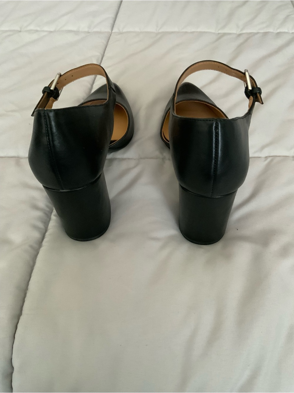 Naturalizer Black Pointed Mary Jane Heels with Ankle Strap - Picture 6 of 9